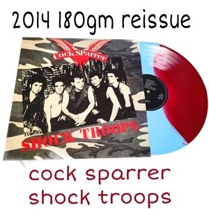 C*ck Sparrer Shock Troops 2014 Reissue 180gm Cyan & Claret Vinyl Record